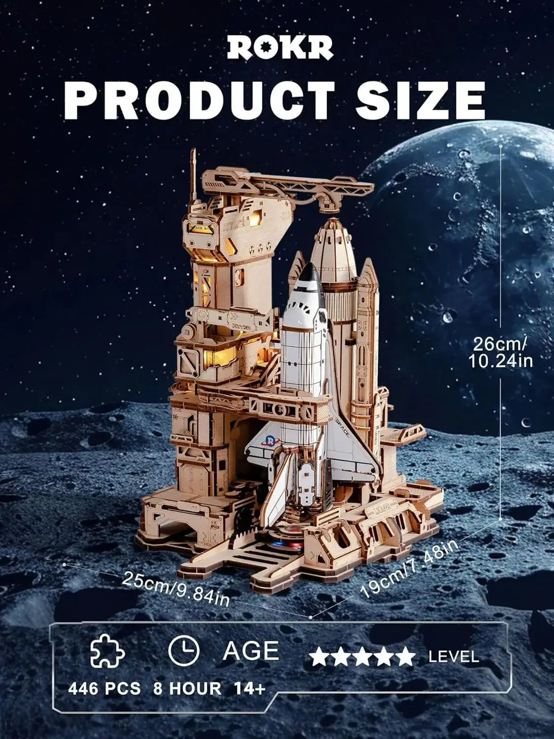 Robotime Rokr 3D Wooden Puzzle Space Shuttle Model Kits For Adults To Build STEM Toy Gift LKA02.