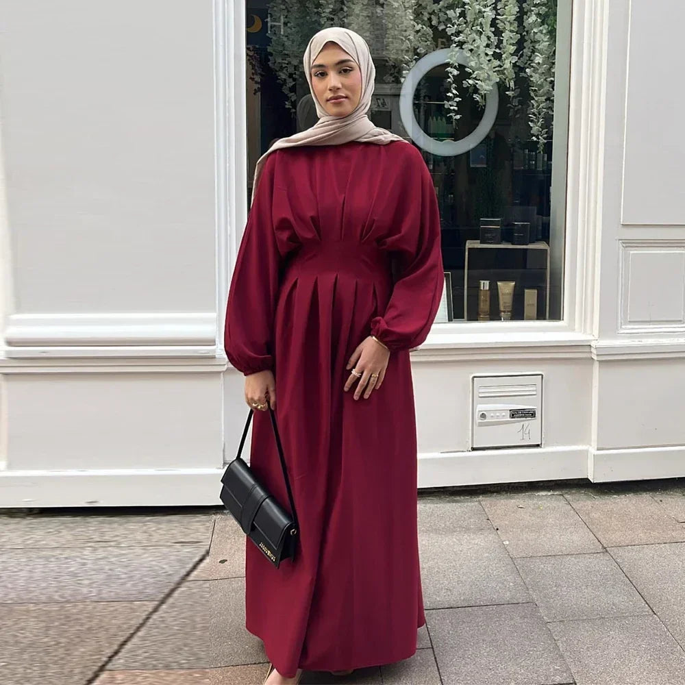 Ramadan Linen Abaya Dubai Turkey Islam Muslim Modest Dress Kaftan Prayer Clothes For Women Kebaya Robe Arabe Femme Musulmane.