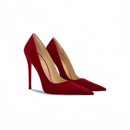 Wine Red High Heels 12cm 10cm 8cm Women Shoes Thin Heels Pointed Head Ladies Pumps Shallow Mouth Stiletto Party Large Size Shoes.