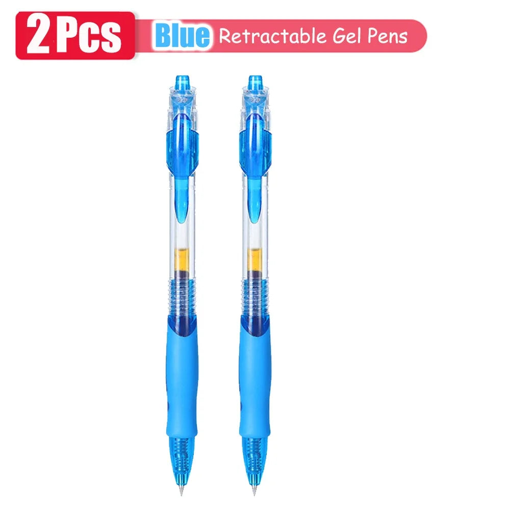 1–63 Stück einziehbares Gelschreiber-Set, Kugelschreiber mit schwarzer/roter/blauer Tinte zum Schreiben, 0,5 mm Nachfüllungen, Bürozubehör, Schulbedarf, Schreibwaren
