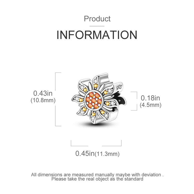 Flowers Series 925 Sterling Silver Sunflowers Tulip Carnation Charms Fit Original Bracelet  For Women Jewelry Making