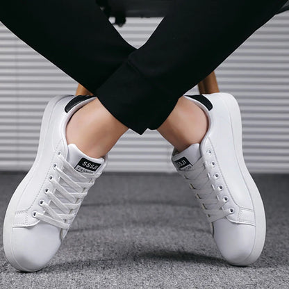 High Quality Men Sneakers Leather Outdoor Casual Shoes Lace-up Hot Sale Mens Vulcanized Shoes Trendy Men Shoes New Tenis Hombres.