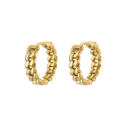 Stainless Steel Chain Hoop Earrings For Women Gold Color Female Earring Fashion Wedding Ear Jewelry Brincos Gift 2024 New Trend.