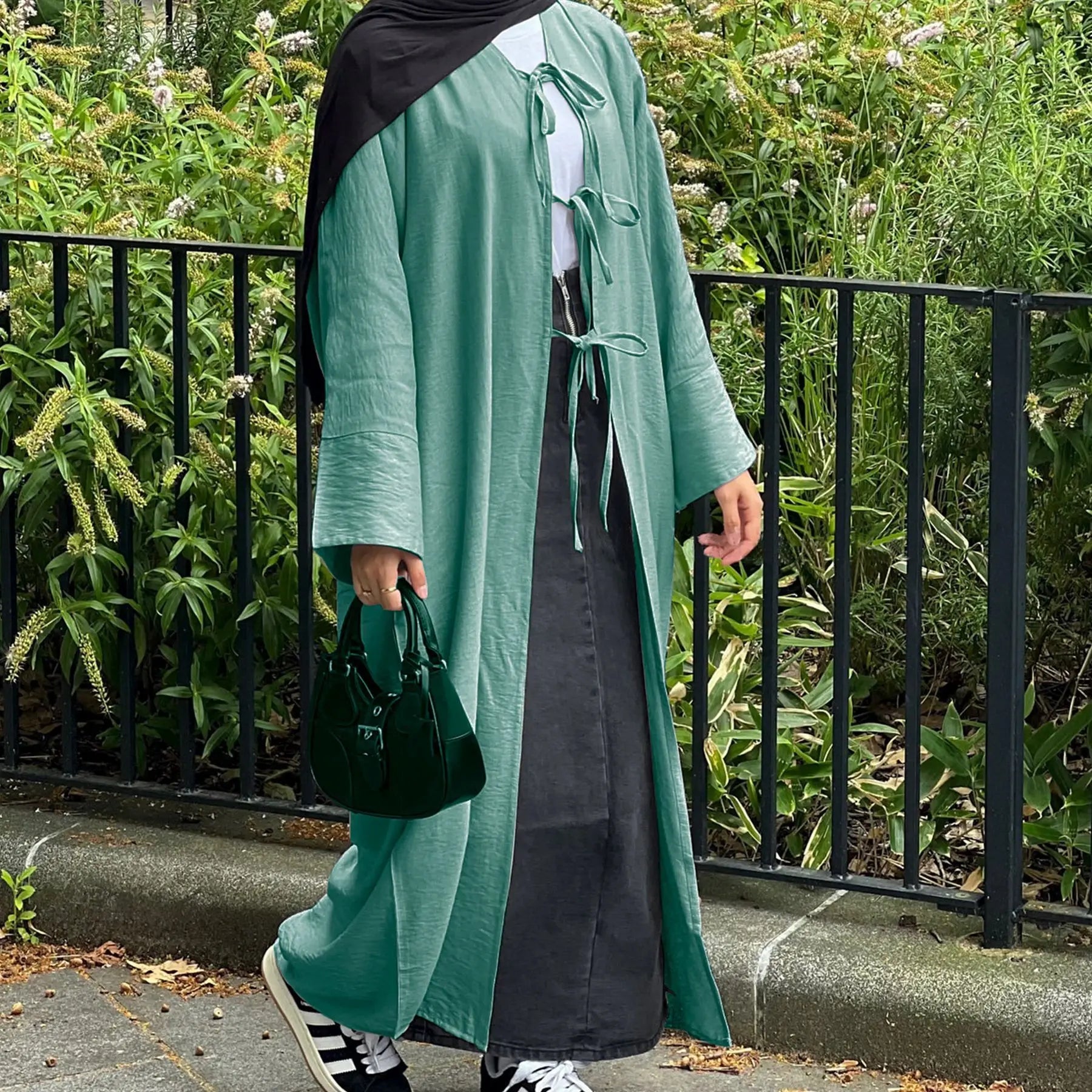 Ramadan Eid Muslim Women Modest Arab Open Abaya Long Dress Jalabiya Lace Up Cardigan Robe Morocco Dubai Abayas Kaftan Vestidos.