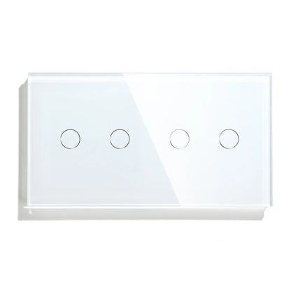 BSEED Touch-Schalter, 1/2/3 Gang, 1-Wege-Wandlichtschalter, blaue LED-Hintergrundbeleuchtung, Glas, Sensorbildschirm, Heimschalter, Weiß, EU-Standard.