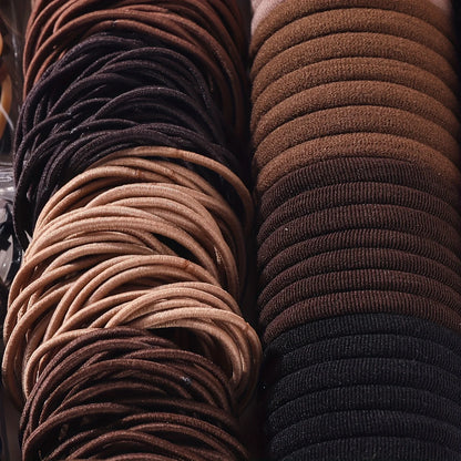 1109pcs Women Dark Hair Accessories Set Elastic Seamless Ponytail Scrunchies Small Rubber Bands Fashion Hair Ties Headbands.