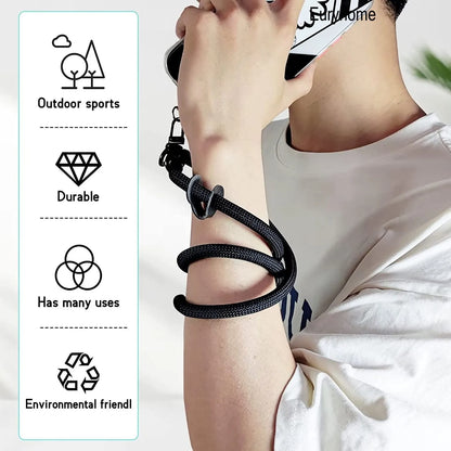 Phone Lanyard Adjustable 1 Cm Diameter Outdoor Universal Case Crossbody Shoulder Card Neck Cord Clip Hang Anti-lost Wrist Strap.