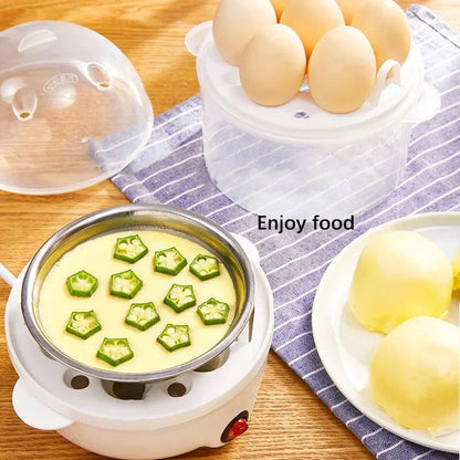 110V/220V Multifunctional Electric Egg Boiler Double Layers Egg Cooker Mini Steamer Poacher Kitchen Cooking Breakfast Machine.
