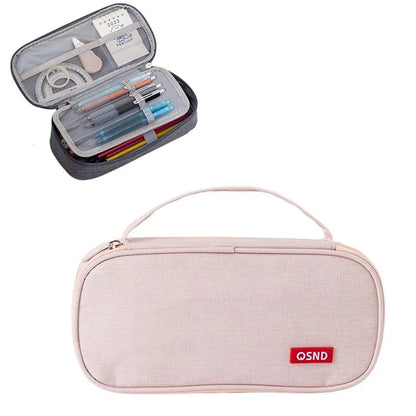 Stift-Aufbewahrungstasche, Federmäppchen, 2-lagig, große Kapazität, Kosmetik, hochwertiges Lernzubehör, einfache Schreibwarenboxen für Studenten