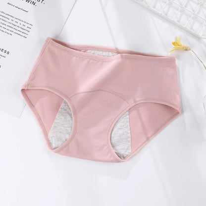 Women's menstrual briefs large flow postpartum water absorption leakproof briefs women's pure cotton menstrual briefs lingerie.