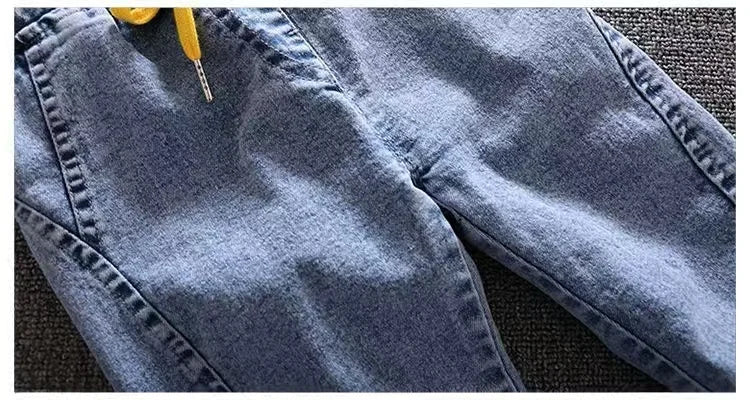 2024 Autumn Winter Boys Jean Set Jacket New Cowboy Jeans Suit Jacket Handsome Children Clothing