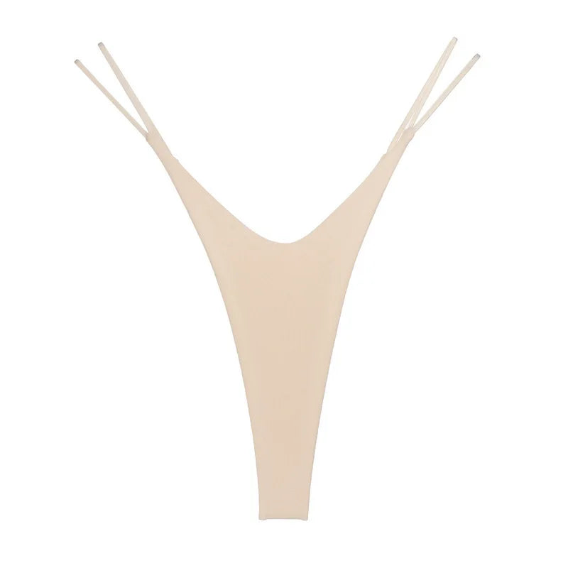 Sexy High-split Cotton Thong Women Plus Size Fitness Hip Lifting G-string Low Rise High Cut Seamless Mini Underwear Bikini Style.