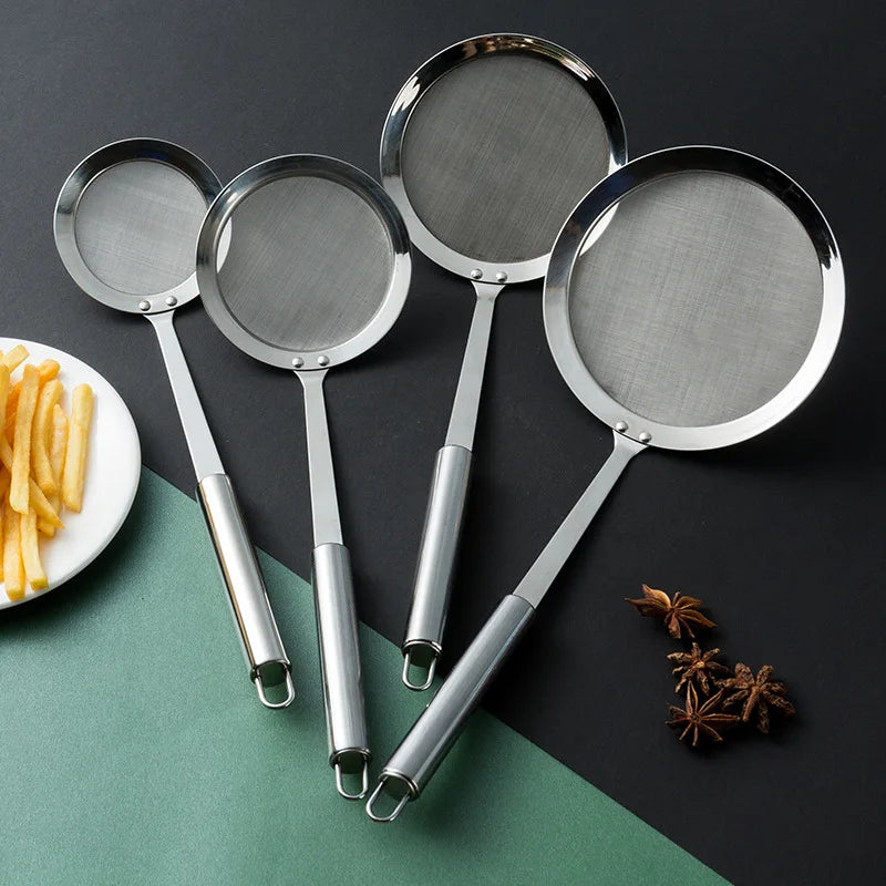 Fine Mesh 304 Stainless Steel Strainer Sieve Juice Egg Filter Colanders Coffee Tea Vegtables Filtering Food Kitchen Accessories.