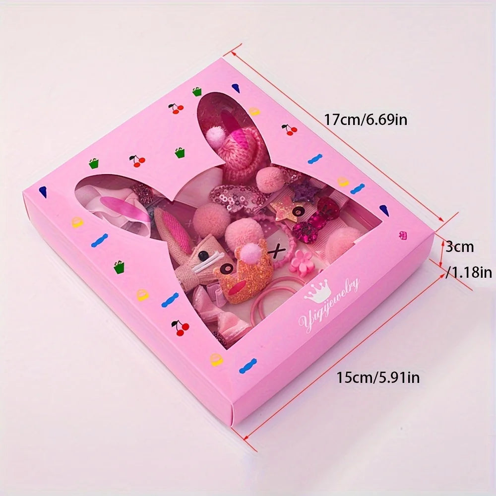 Cute Hair Clip Set,Cute Bow Hair Clips Floral Hair Side Clips Elastic Hair Rings Fashionable Women's Hair Accessories.