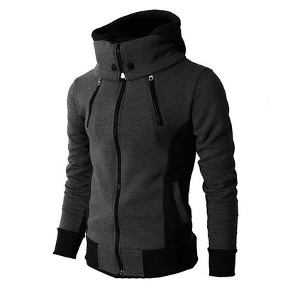 Zipper Men Jackets Autumn Winter Casual Fleece Coats Bomber Jacket Scarf Collar Fashion Hooded Male Outwear Slim Fit Hoody.