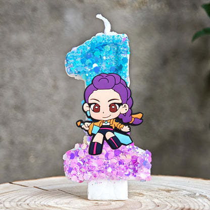 Heißer Kpop Dämon Jäger Thema Kerze 3D Nummer 0-9 Kinder Geburtstag Kuchen Dekoration Baby Dusche Anime Party liefert Geschenke