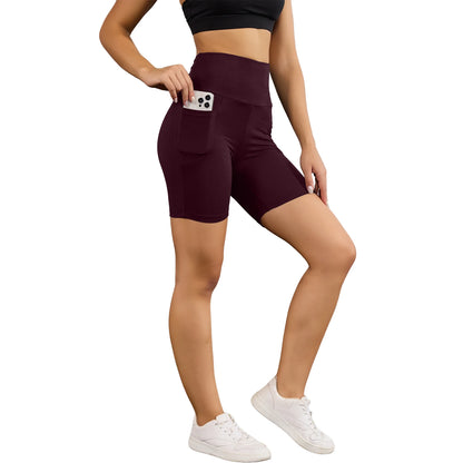 High Waisted Biker Shorts For Women With Pockets Super Soft No See Through Workout Running Yoga Athletic Push Up Gym.