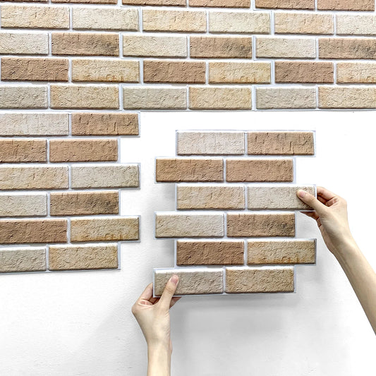 1/10pcs 3D Wall Sticker Self-adhesive Faux Brick Wall Panel Peel and Stick Tile Backsplash for Kitchen Bathroom Tile Sticker