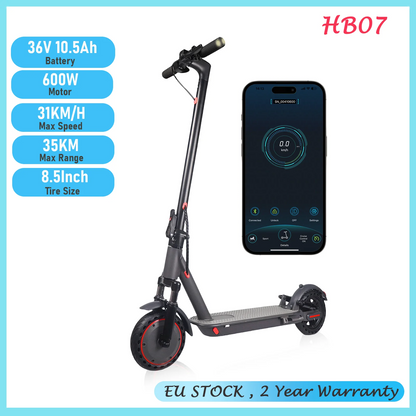 AOVOPRO HP07 Electric Scooter 600W Instantaneous Maximum Power 31KM/H 36V10.5Ah 35KM with Turn Signal Shock Absorption EScooter.