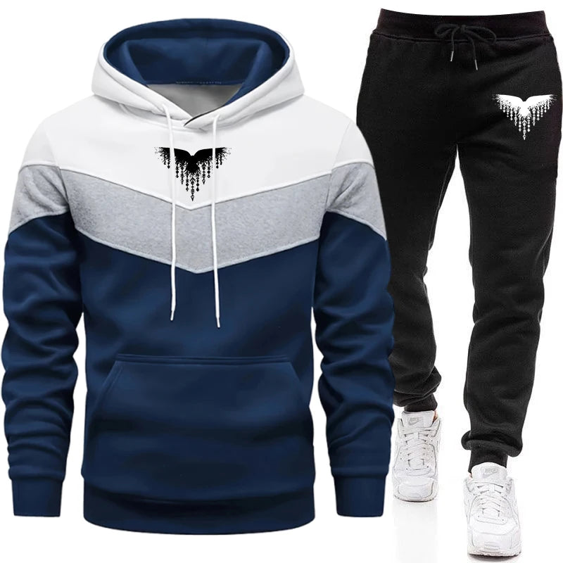 Viking Raven Men's Tracksuit Hoodie Sweatpants Urban Casual Fashion Sportswear Autumn Winter Home Outdoor Comfort Warm Outfit.