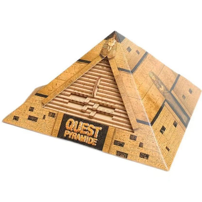 Unique Gifts Wooden Pyramid Puzzle Box With Hidden Compartment Brain Teaser For Adults Kids IQ Challenge Mind Games.