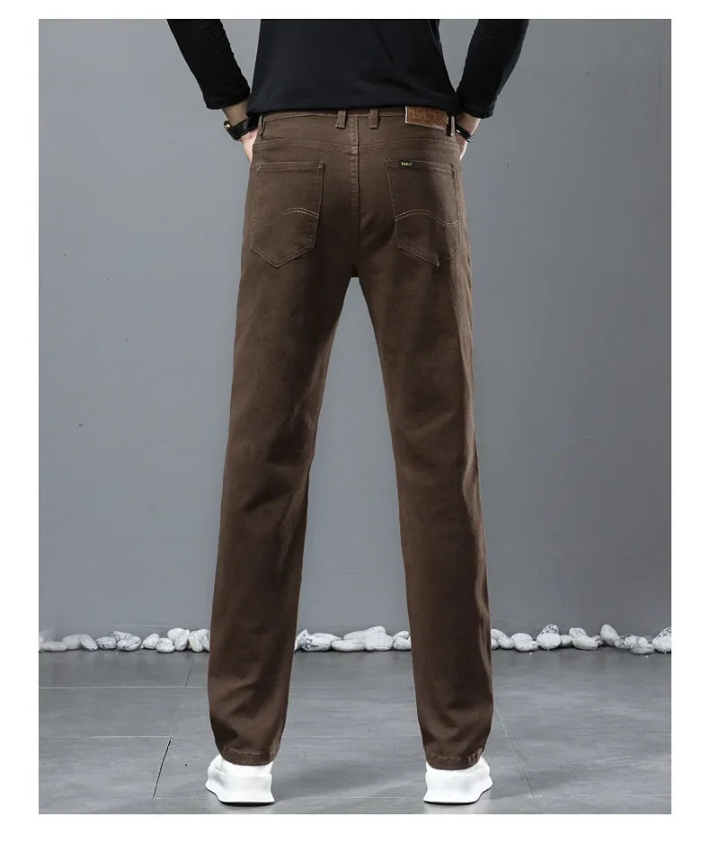 2024 herbst/Winter Neue männer Jeans Business Lose-Fit Gerade Bein Hohe Taille Baumwolle Casual Trendy hosen.