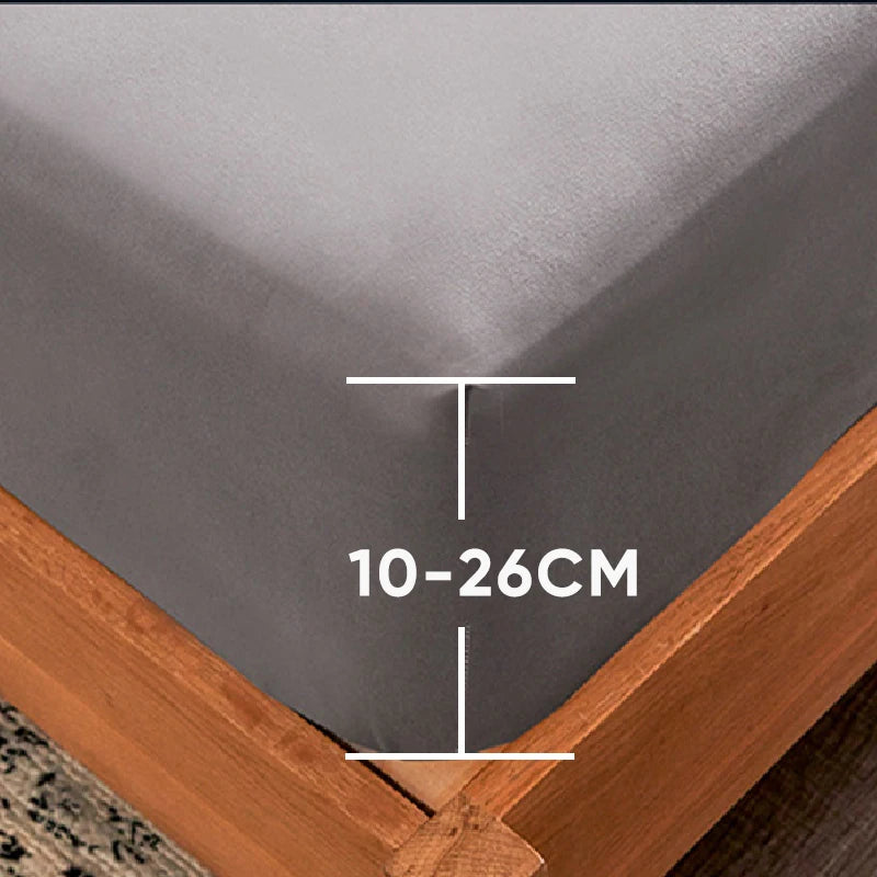 Waterproof Bed Fitted Sheet with Elastic Band Replace Mattress Protector for Single Double Bed, Twin Full Queen King Muti Size.