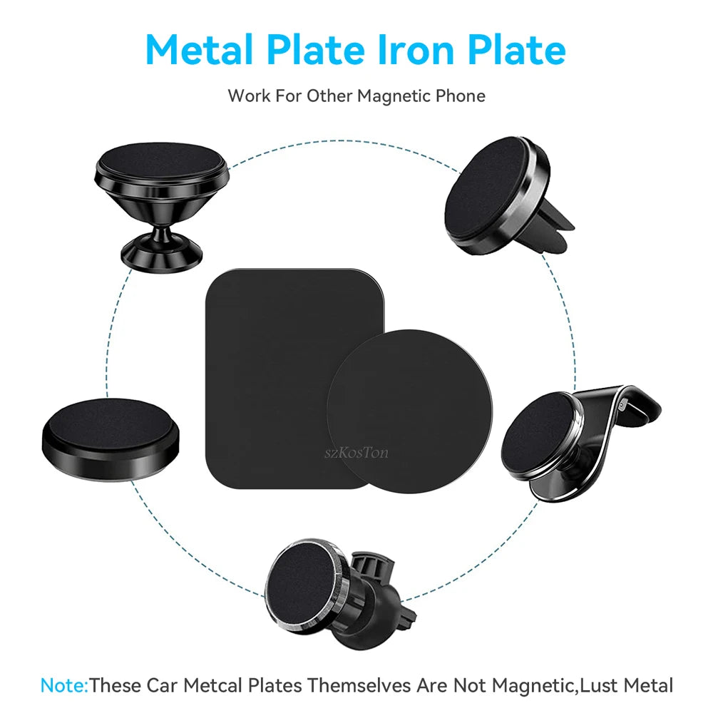 Metal Plate For Car Phone Holder Magnetic Universal Iron Sheet Disk Sticker Mount Mobile Phone Magnet Stand For IPhone.