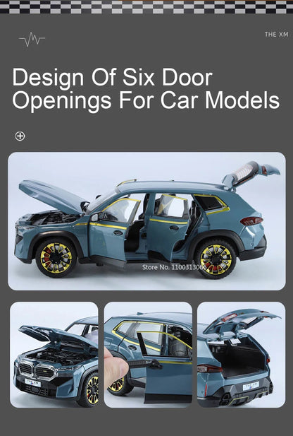 1/24 The XM Alloy Car Models Toy Diecasts Off-road Vehicles with Light Sound Pull Back Function SUV Car Toys for Kids Boys Gifts.