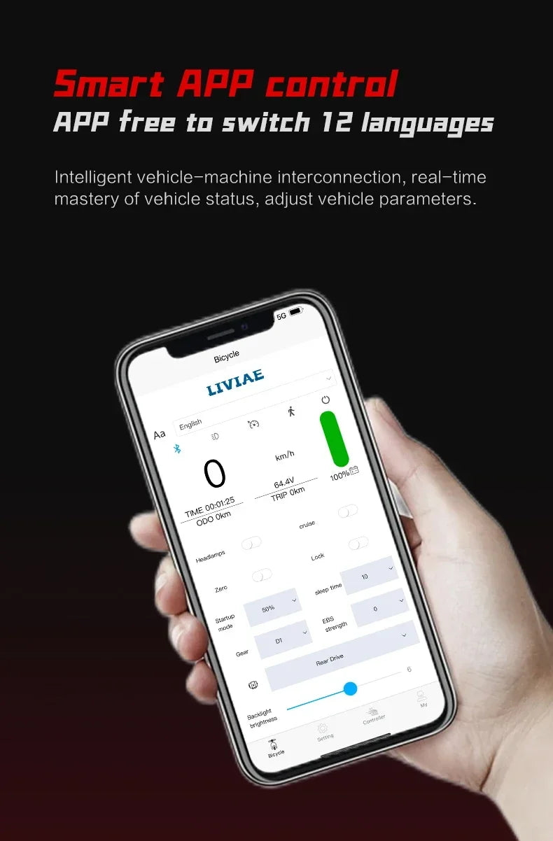 BOYUEDA S5 Electric Scooter 6000W Dual Motor 60V38Ah NFC Activation Scooters Electric 11" Off-Road Tire Bluetooth Connectivity.