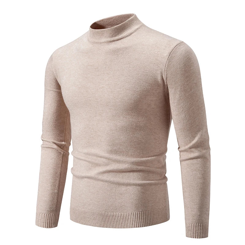 New Autumn Winter Designer Fashion Half Turtleneck Knitted Sweater High Quality Mens Casual Solid Color Warm Women Sweaters