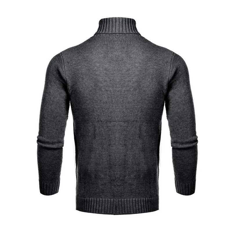 2025 Men's Warm Sweater Long Sleeve Turtleneck Sweater Retro Knitted  Pullover Sweaters.
