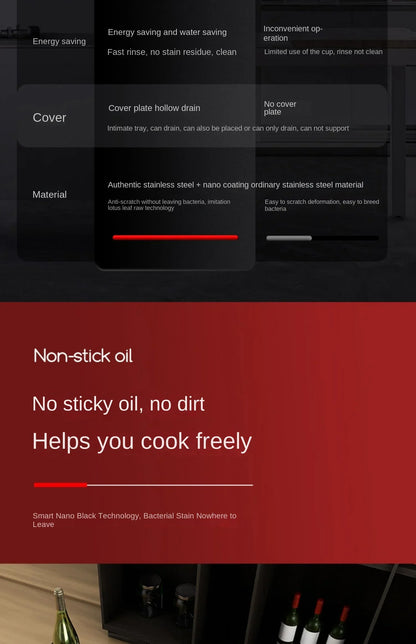 55 cm x 32 cm, 304 Nano-Edelstahl, versteckter Waschbecken-Klapphahn mit großem Einzelschlitz und Abdeckplatte, Bartheke, Tassenscheibe