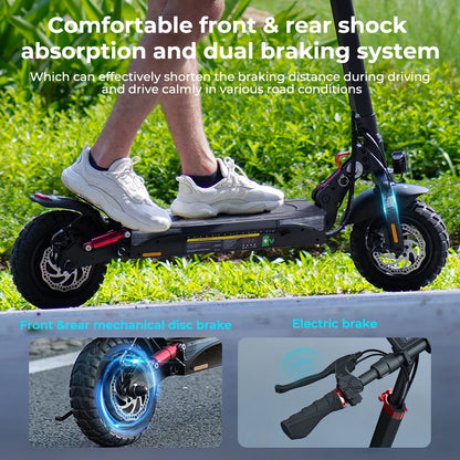 iScooter ix3 Foldable Adult Electric Scooter E-Scooter, 40KM/H Electric Kick Scooter, 800W Skateboards, 48V 10Ah Kickboard.