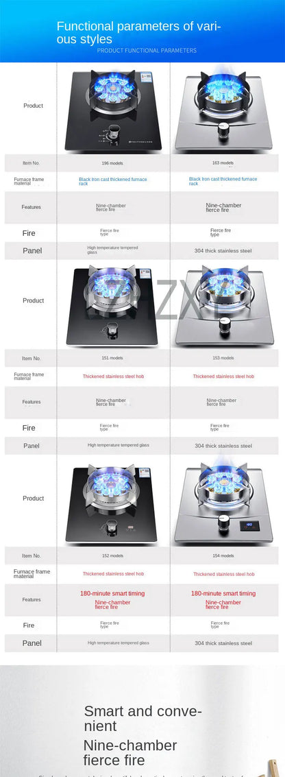 Gas Stove Single Stove Household Desktop Liquefied Gas Natural Gas Stove Embedded Stainless Steel Fierce Fire Stove Gas Cooker.
