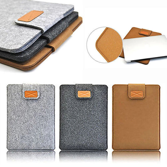 Felt Sleeve Slim Tablet Case Cover Bag for MacBooks Air Pro 11 13 15 Inch Solid Color Tablet Storage Bag.