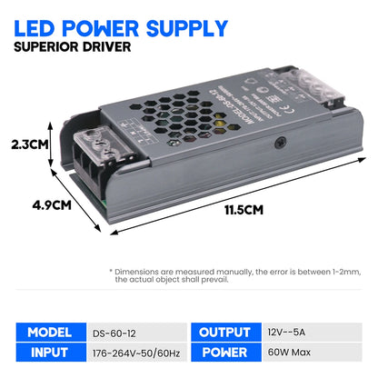 12V 24V 60W 100W 150W 200W 300W 400W Transformer Power Supply 110V 220V 230V AC to 12 24 Volt DC LED Strip Light Bulb LED Driver.