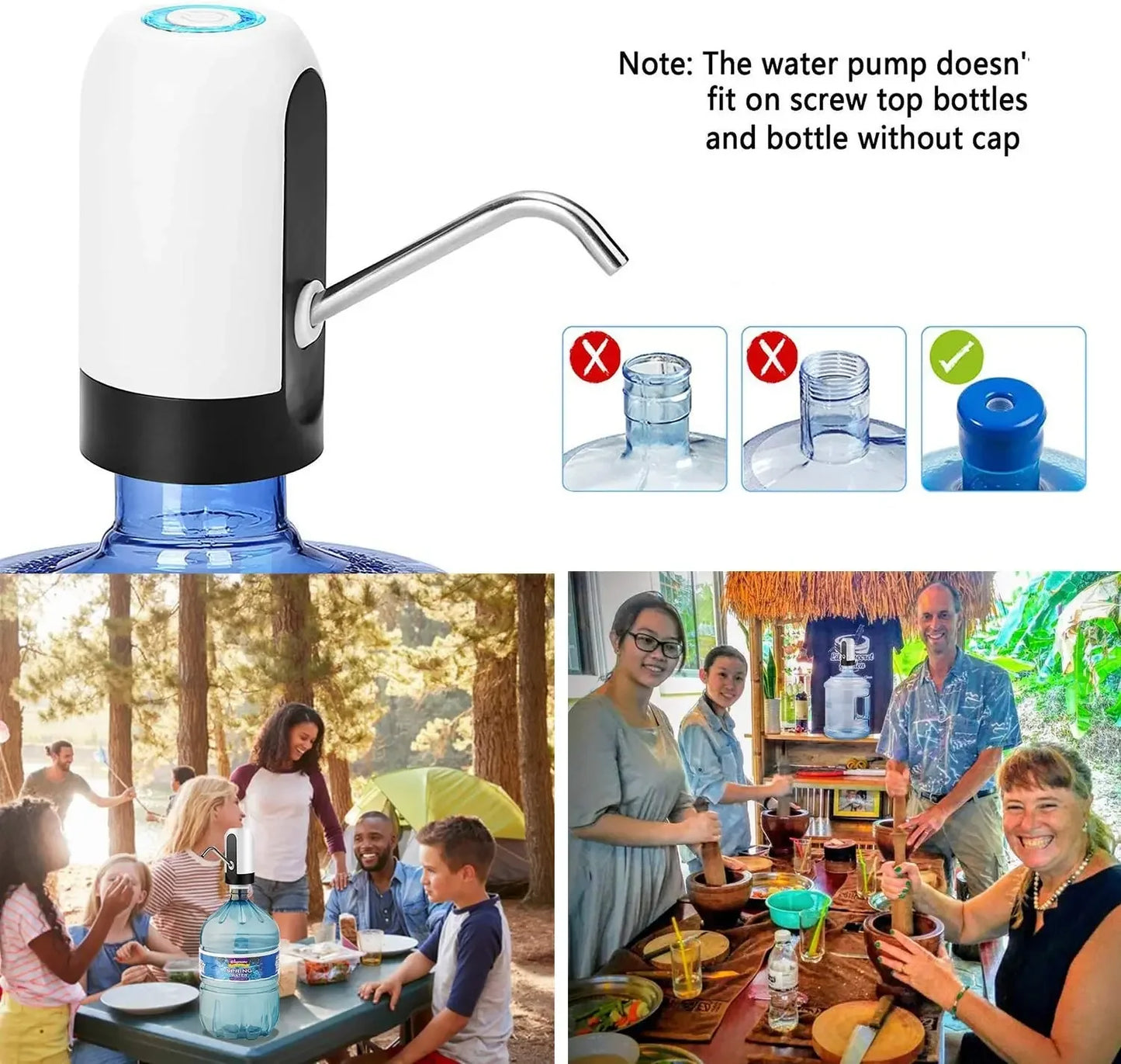 Drinking fountain Electric Portable Water Pump Dispenser USB Charging Automatic Drinking Bottle Switch Silent Touch 19 liters.