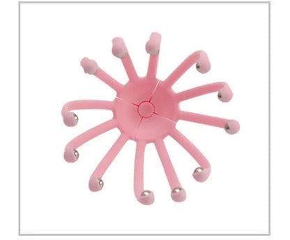 Head Massager Neck Massage Octopus Scalp Stress Relax 12 Antennae Massage Head Meridian Comb Point Pressing Head Artifact