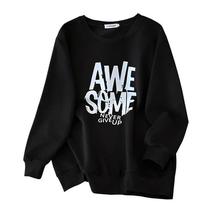 170kg plus size Damen büste Frühling Herbst Winter lose O-Neck Sweatshirt Langarm lässig Top 6xl 7xl 8xl 9xl 10xl 11xl.