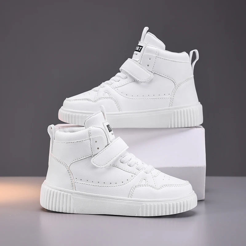 autumn boys sneaker high top children shoes luxury leather basketball shoes kids PU tennis sports shoes for boy size 28-39.