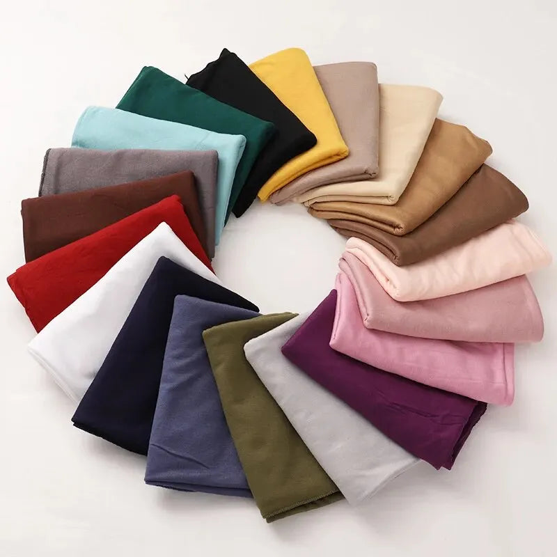 Modal Cotton Jersey Hijab Scarf Long Muslim Shawl Plain Soft Turban Tie Head Wraps For Women Africa Headband 170x60cm.