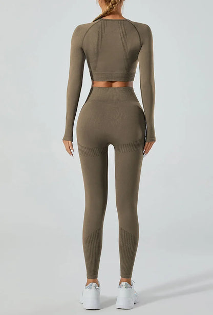 In-stock Women's Yoga Suit Five-piece Set Seamless Fitness Wear For Running Sports Top Leggings From Mainland China