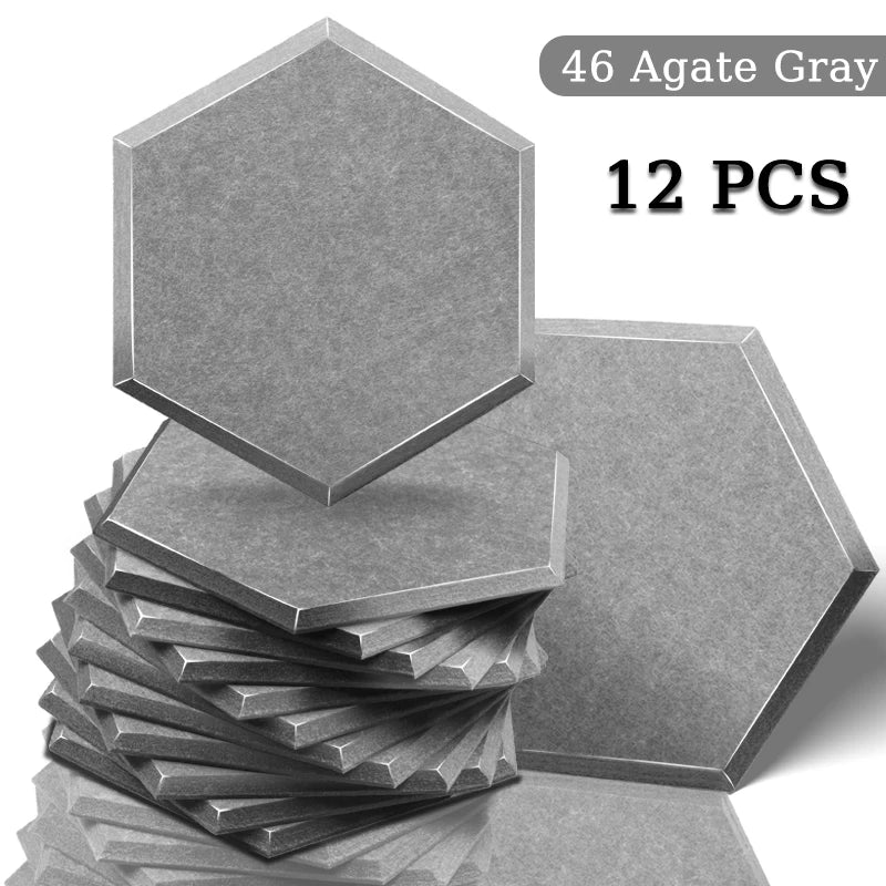 TOUO Acoustic Panel Sound Proof Decorative Wall Panels 12 PCS Acoustic Insulator High Density Noise Absorbing Isolator