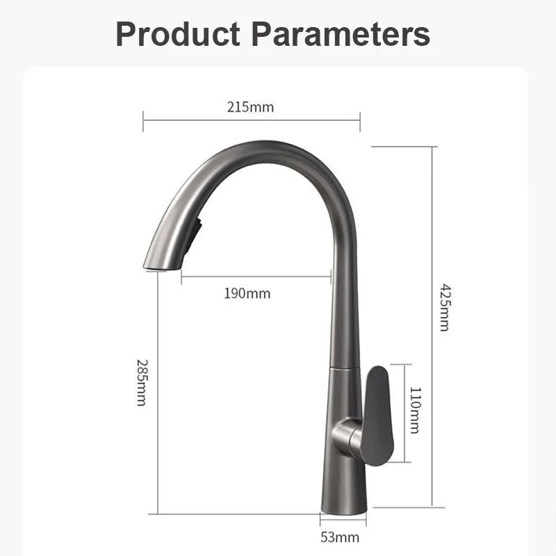 Pull Down Kitchen Faucet Hidden spray head Dual Modes Nozzle Hot Cold Water Mixer Crane Tap Brass Kitchen Sink Faucets