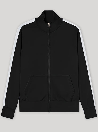 2025 Europe and the United States Spring and Autumn Outdoor New Leisure Men's Sports Suit Color Contrast Outdoor Men's 2 Pieces.