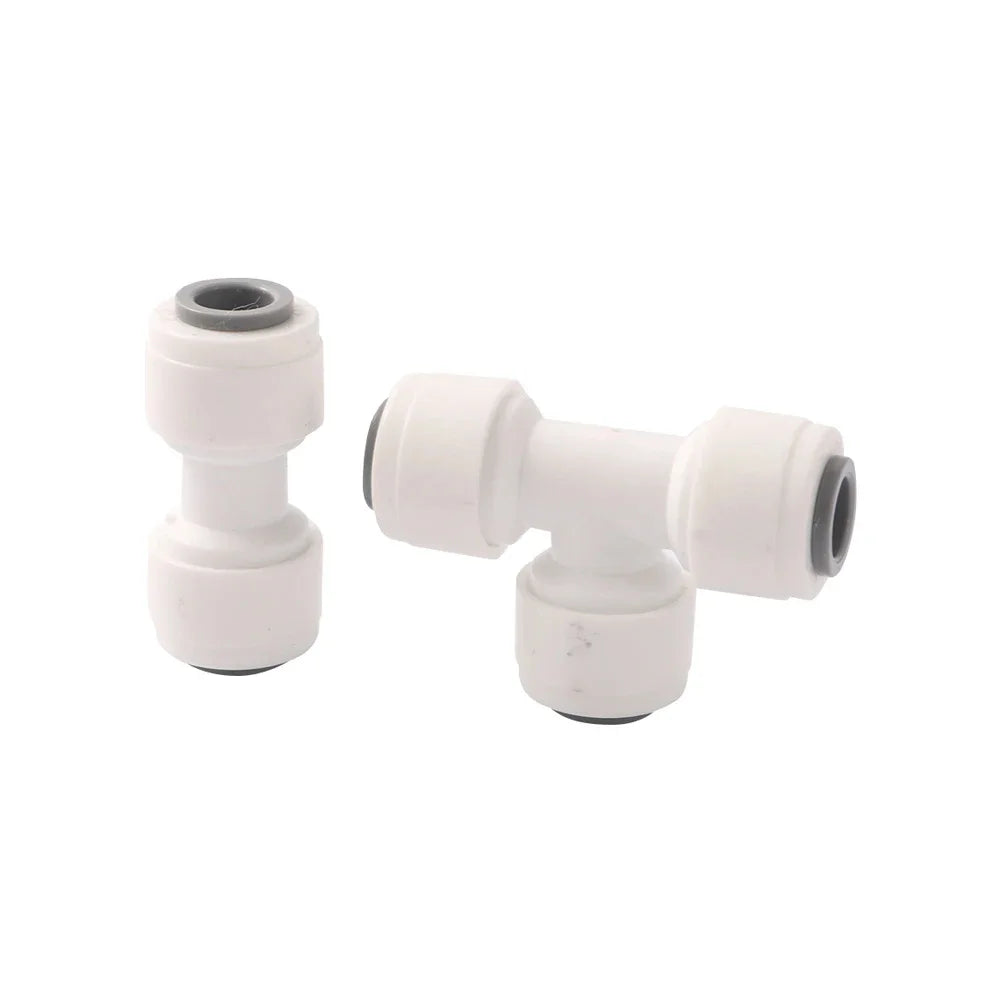 10Pcs 1/4” Slip Lock Quick Access Garden Water Connector Tee Elbow Straight PE Pipe Connector Water Filter Reverse Osmosis Parts