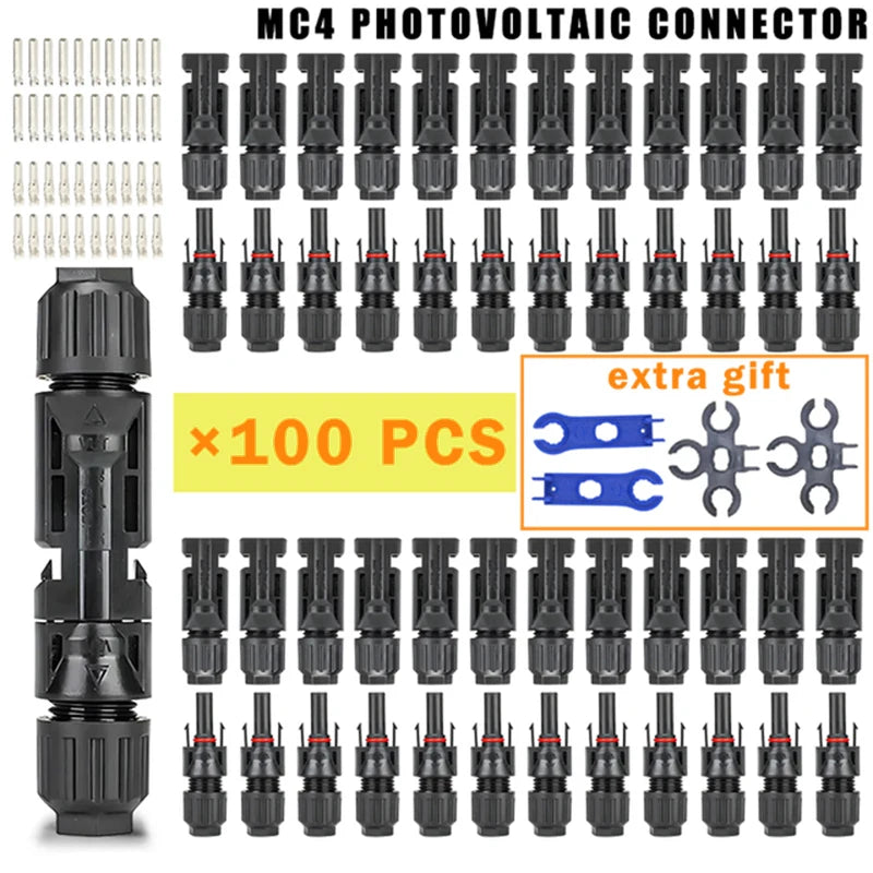 10/20/50/100/300/400PCS Photovoltaic Solar Connector Kit Plug 1000V 30A connectors for solar panels PV/MC Cable 2.5/4/6mm².