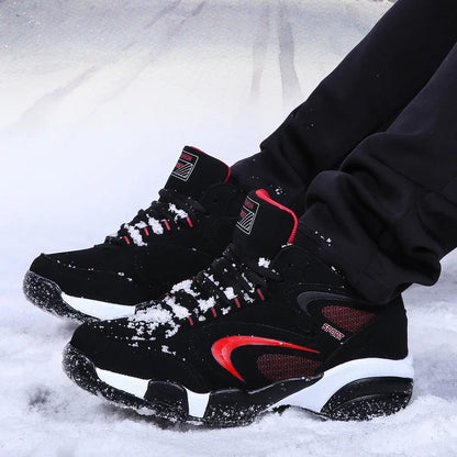 Winter Warm Couple Casual Sneakers Fashion Leather Outdoor Sport Running Tenis Men Non-slip Big Size 48 Trainer Men’s Snow Shoes.
