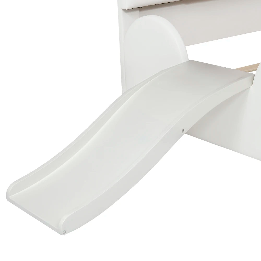 Cartoon süßes rosa Prinzessinnenbett, gepolstertes Bett, 90 x 200 cm, mit Kinderrutsche und zweistufiger Leiter, für Mädchenschlafzimmer